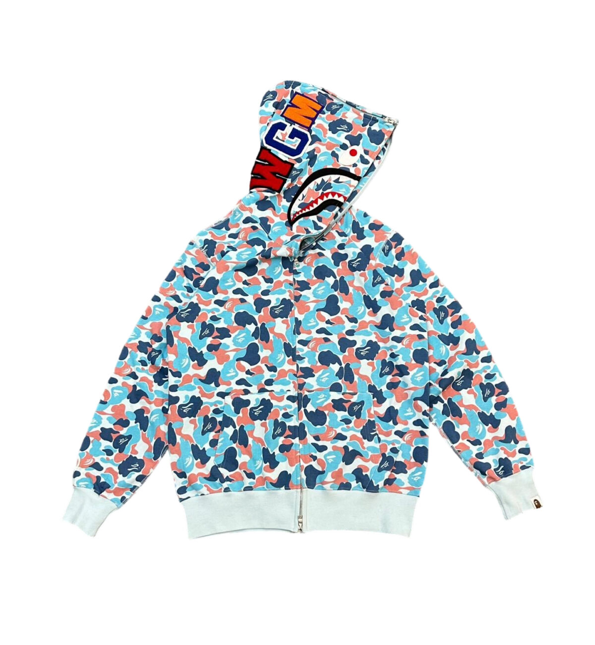 Bape Flame Camouflage Hoodie Camouflage Light Blue OG0829512