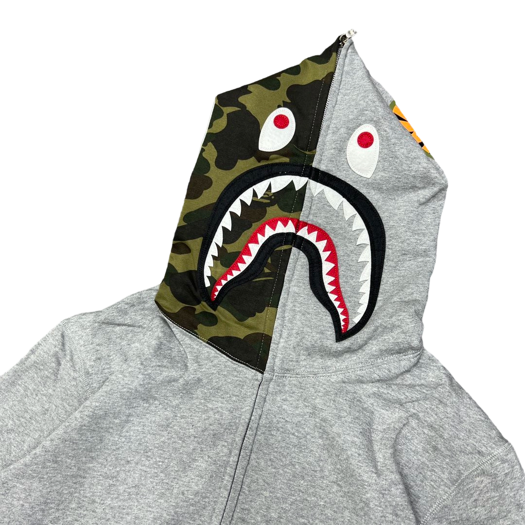 Bape Classic Shark Camouflage Hoodie grey OG0829513