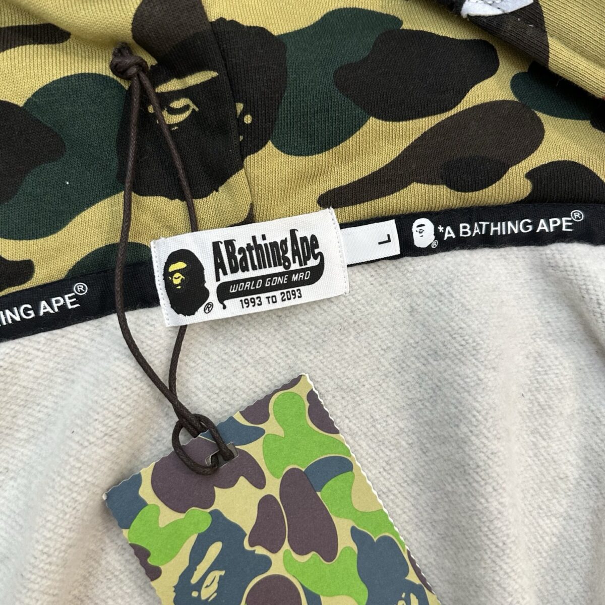 Bape Abc Double Hat Large Flower Camouflage Shark Hoodie gray OG0829517