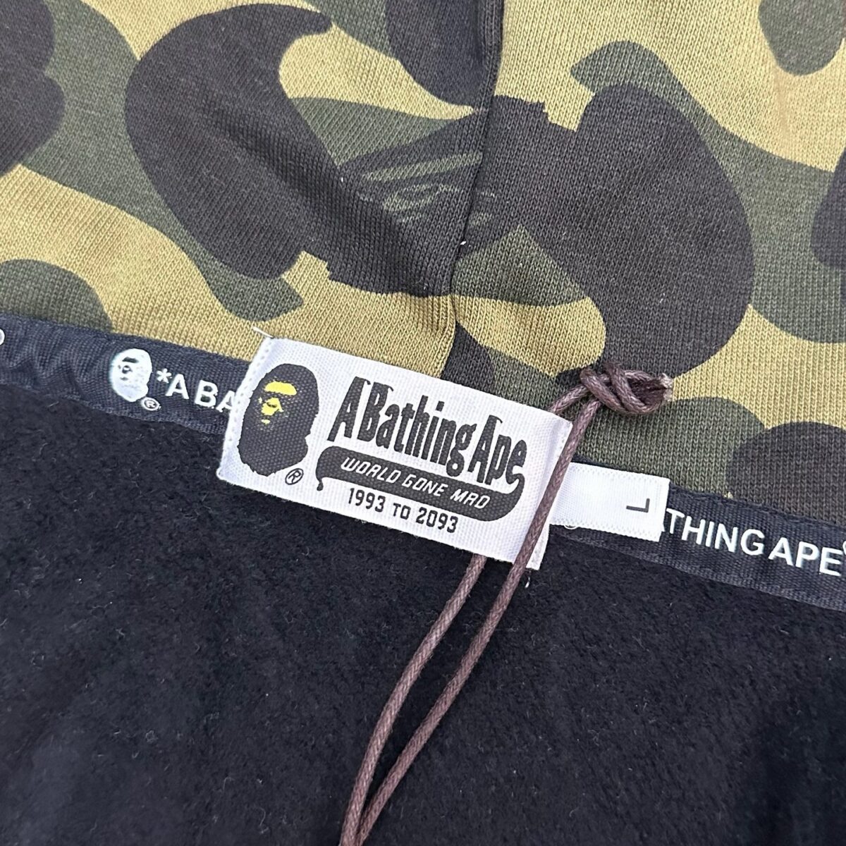 Bape Abc Double Hat Large Flower Camouflage Shark Hoodie black OG0829522