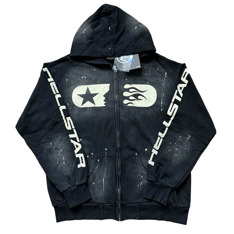 Hellstar Splash Ink and Wash Water to Make Old Hoodies Wash water black OG0829526