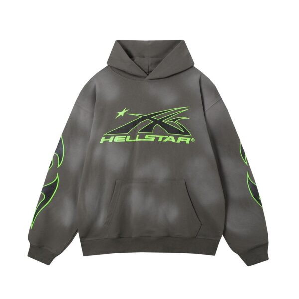 Hellstar American series hoodie wash water gray green OG0829535