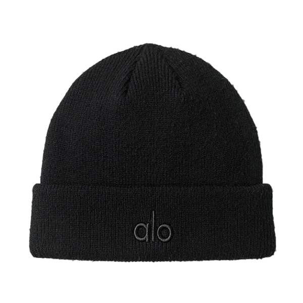 Alo Yoga Black Logo Black Notable Beanie OKLU20261096