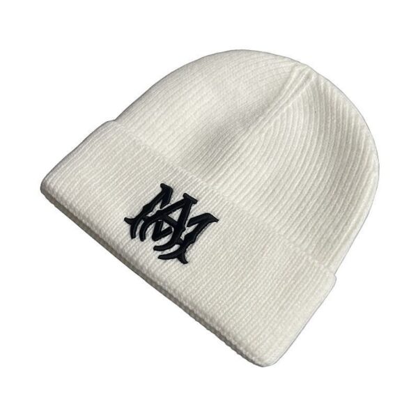 AMIRI Logo Script Beanie Beige White OKLU20261099