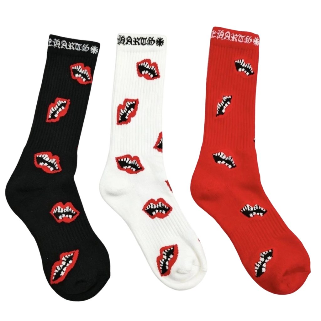 Chrome Hearts Chomper Socks Red/Black/White OKLU20261103