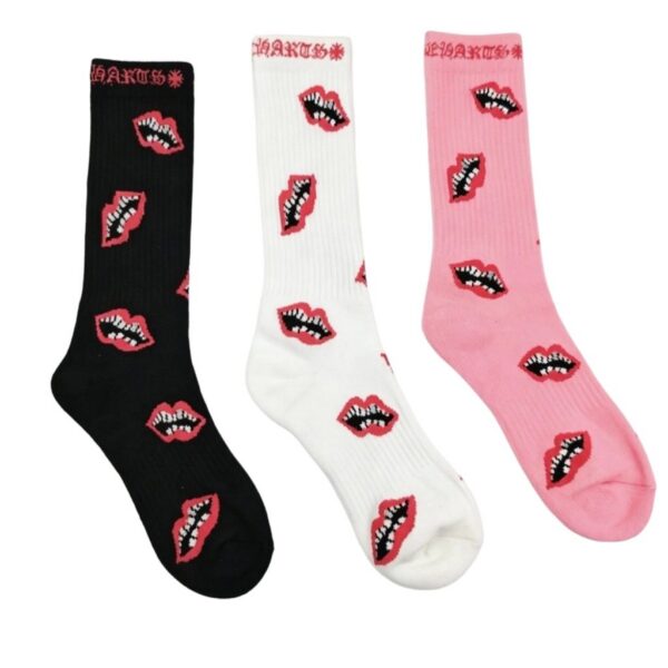 Chrome Hearts Multi-Pink Lip Pattern Socks OKLU20261104