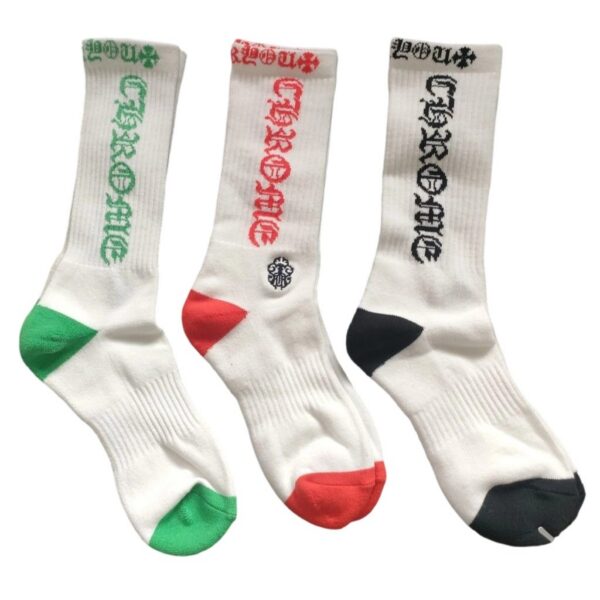 Chrome Hearts CH Socks White Green/Orange/Black OKLU20261112
