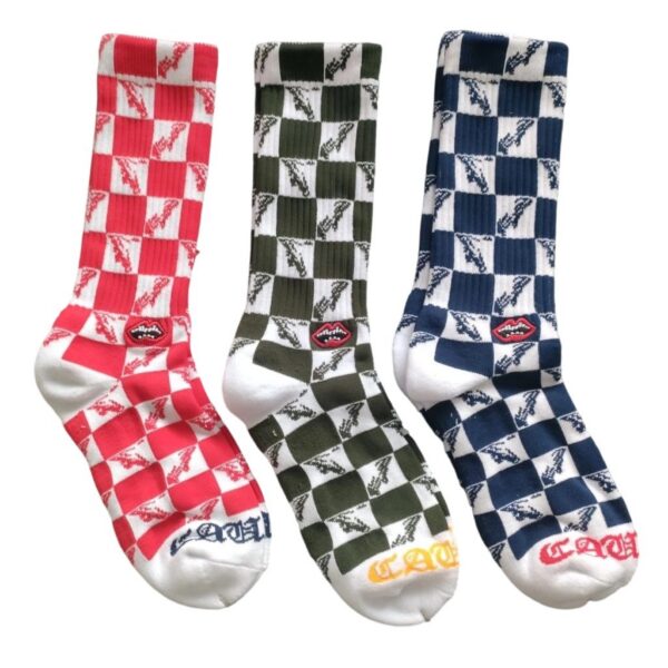 Kroos Heart Lipstick Pattern Socks Red/Green/Blue OKLU20261113
