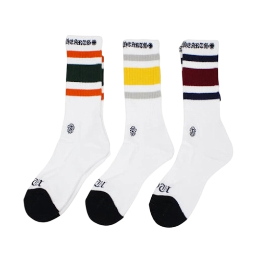 Chrome Hearts Multi Color Pattern Socks White Yellow/Green/Red OKLU20261116