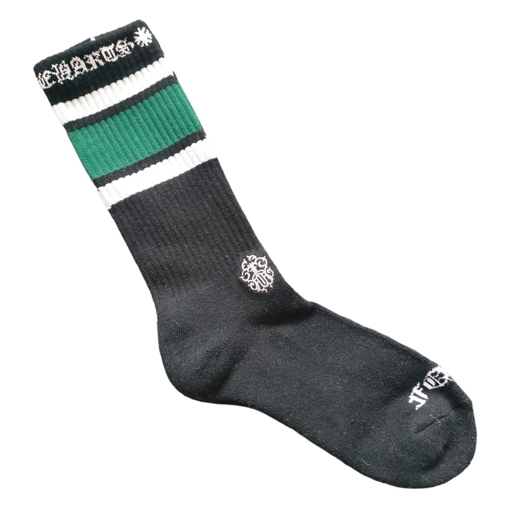 Chrome Hearts striped socks in black purple/black green/black yellow OKLU20261117