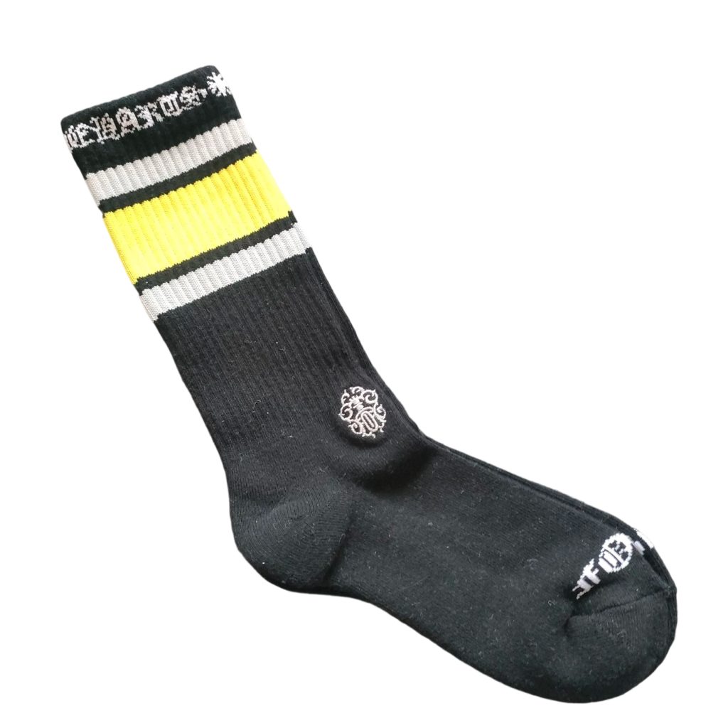 Chrome Hearts striped socks in black purple/black green/black yellow OKLU20261117