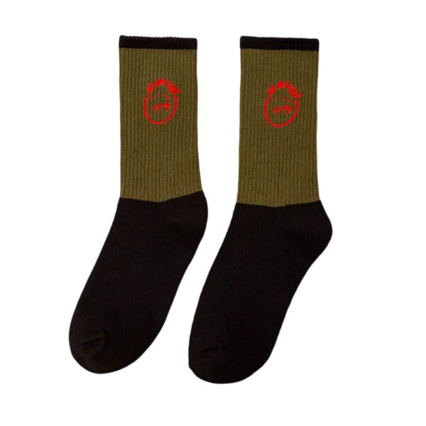 Travis Scott Military Green Ghost Face Socks OKLU20261124