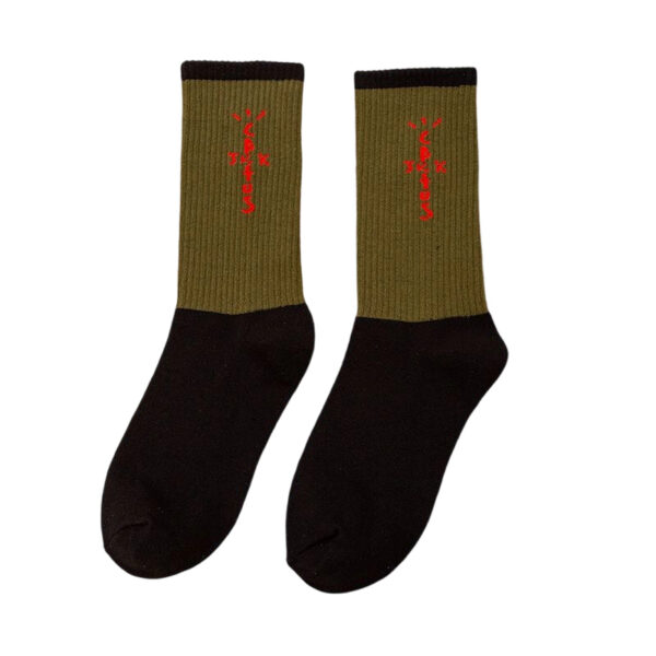 Travis Scott Military Green Alphabet Socks OKLU20261125