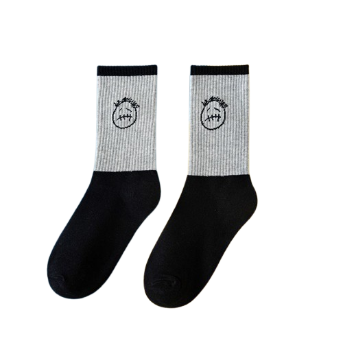 Travis Scott Black and Gray Ghost Face Socks OKLU20261134