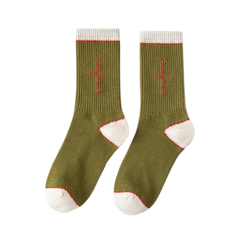 Travis Scott Army Green Letter Socks OKLU20261137