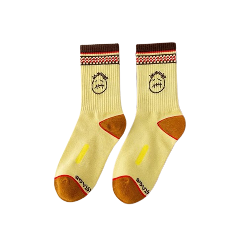 Travis Scott Yellow Coffee Grimace Socks OKLU20261144
