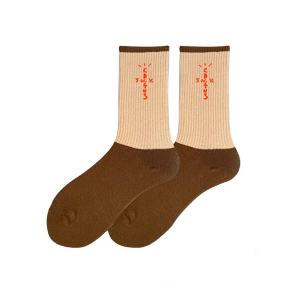 Travis Scott Khaki Letter Socks OKLU20261146