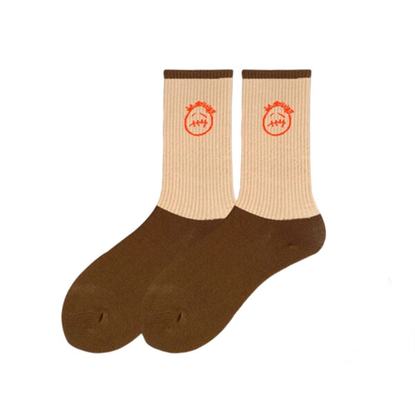 Travis Scott khaki funny face socks OKLU20261147