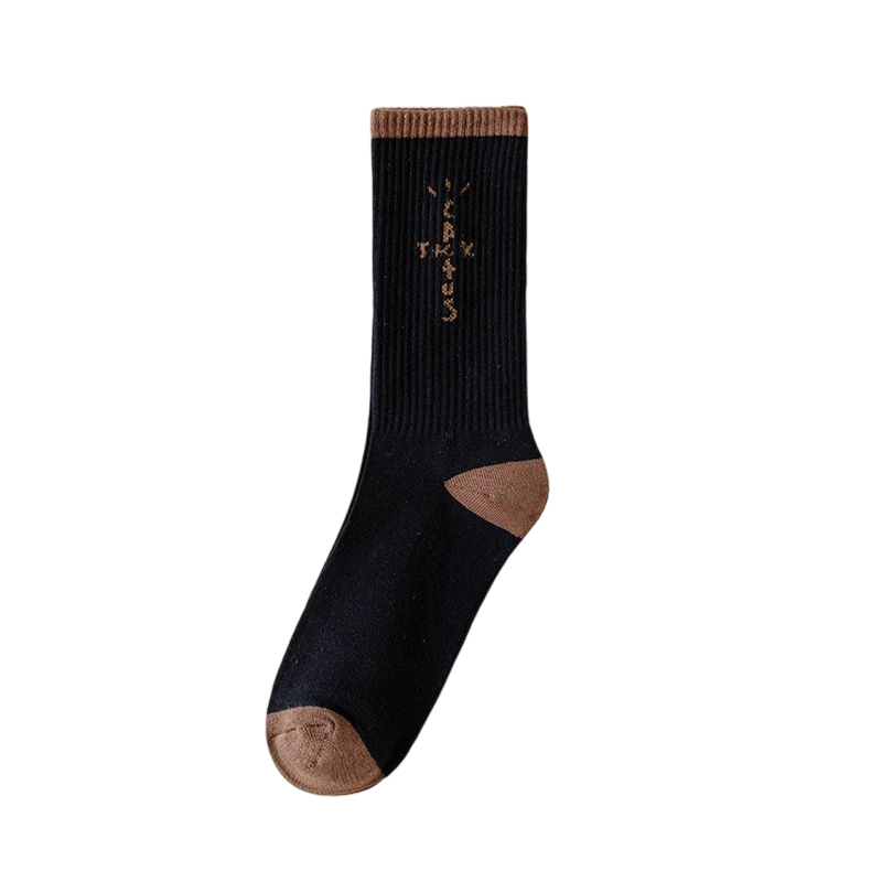 Travis Scott Black Coffee Alphabet Socks OKLU20261160