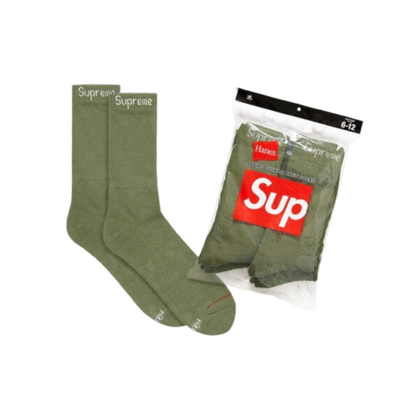 Supreme x Hanes Crew Socks Green OKLU20261175