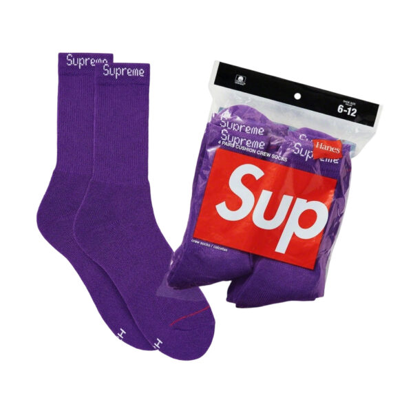 Supreme x Hanes Crew Socks Purple OKLU20261178