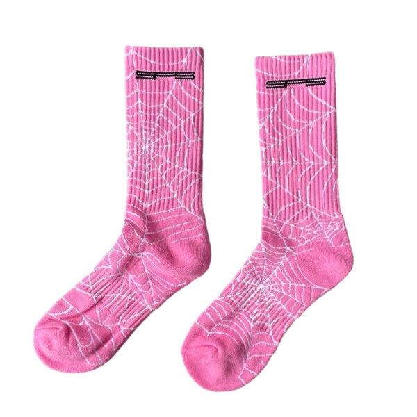 Sp5der Spiderweb-print Socks Pink OKLU20261190