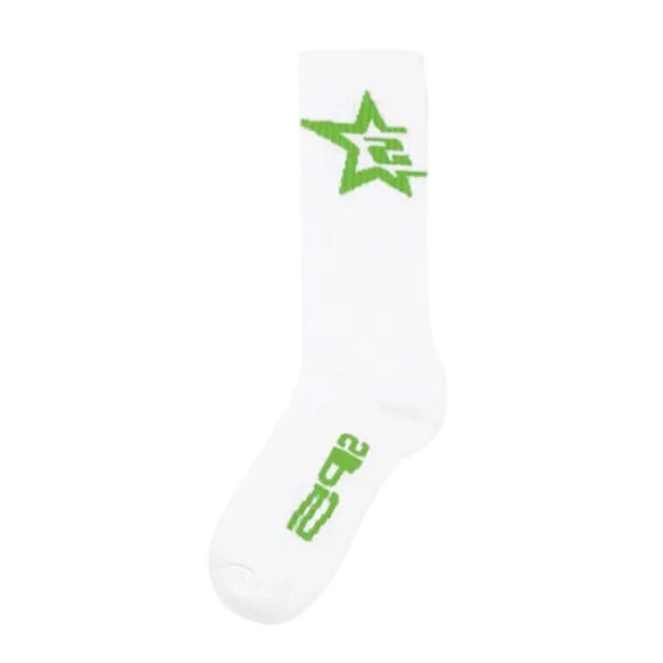 Sp5der Spiderweb-print Sock White-Green OKLU20261191