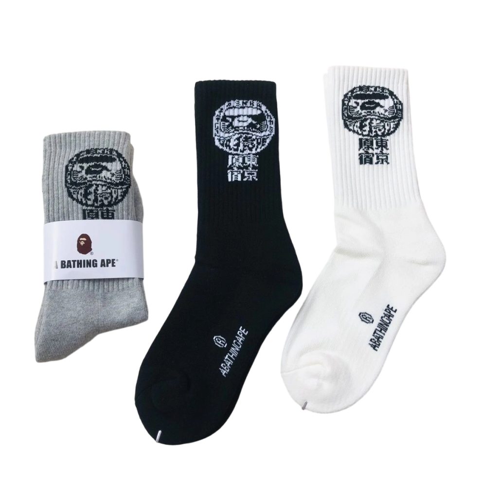 BAPE Socks White/black/gray OKLU20261208
