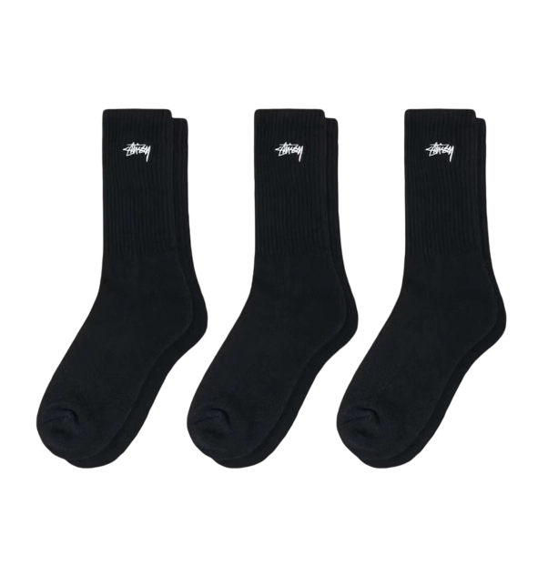 Stussy Crew Socks (3 Pack) Black OKLU20261219