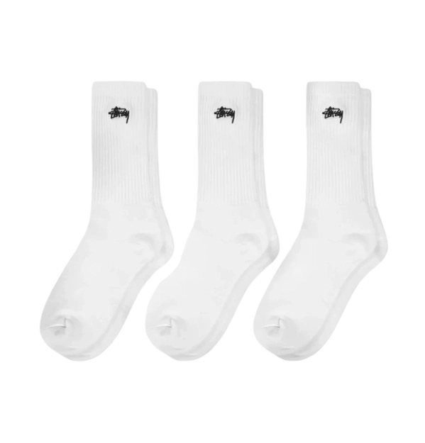 Stussy Crew Socks (3 Pack) White OKLU20261221