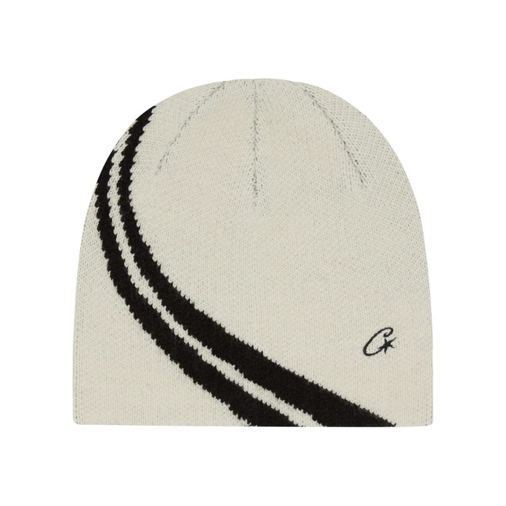 Corteiz Knit Stripe V2 Beanie White/Cream OKLU20261297