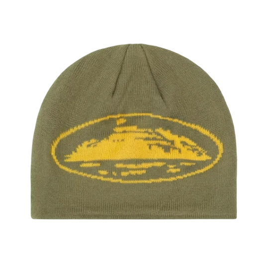 Corteiz Alcatraz Skully Khaki Green/Yellow OKLU20261298