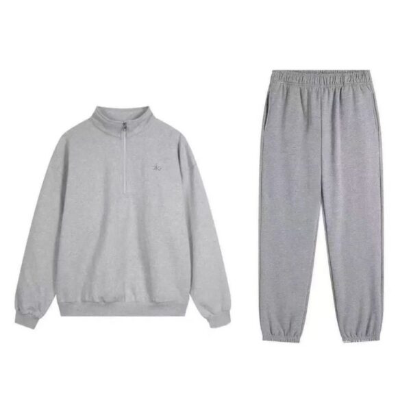 Alo Yoga Accolade 1/4 Zip Hoodie and Tight pants Set Grey OKLU20261305