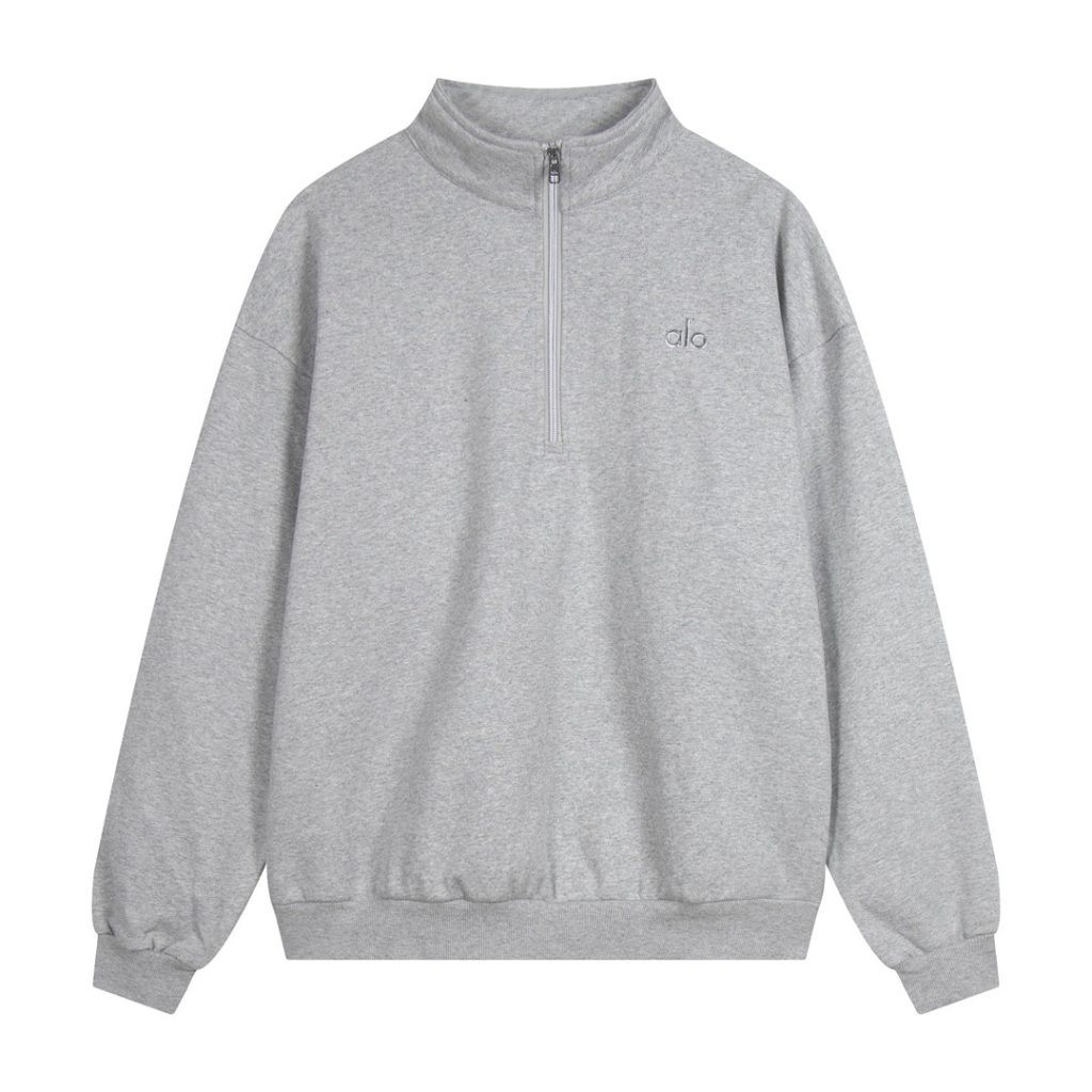 Alo Yoga Accolade 1/4 Zip Hoodie and Tight pants Set Grey OKLU20261305