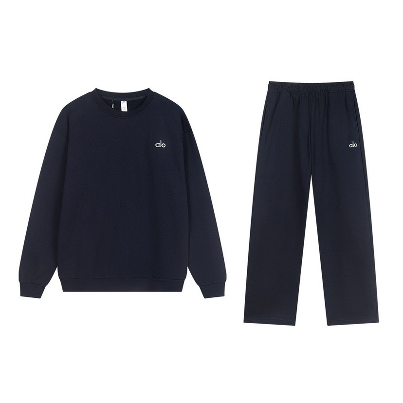 Alo Yoga Round Neck Sweatshirt Pants Set Royal Blue OKLU20261308