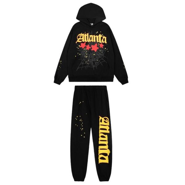 Sp5der Atlanta Hoodie & Sweatpant Set Black OKLU20261331