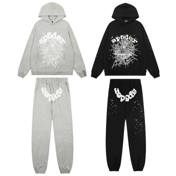 Sp5der OG Web Hoodie & Sweatpant Set Black/Grey OKLU20261352