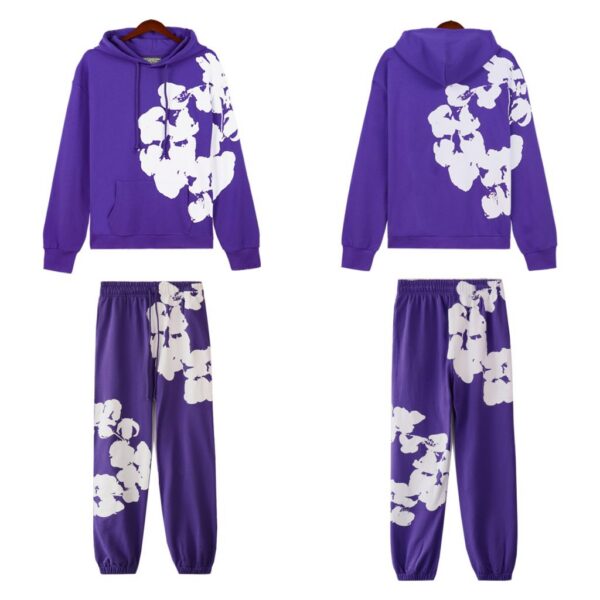 Denim Tears Big Cotton Wreath Hoodie & Sweatpant Set Purple OKLU20261354