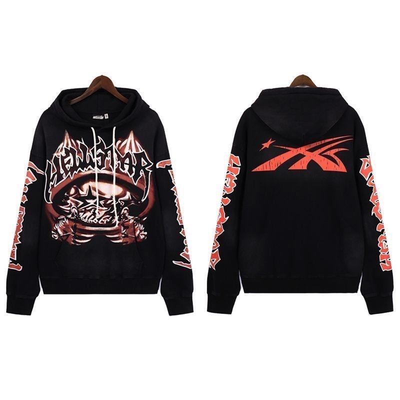 Hellstar Halloween Skeleton Airbrushed Hoodie & Sweatpants Set Black OKLU20261359