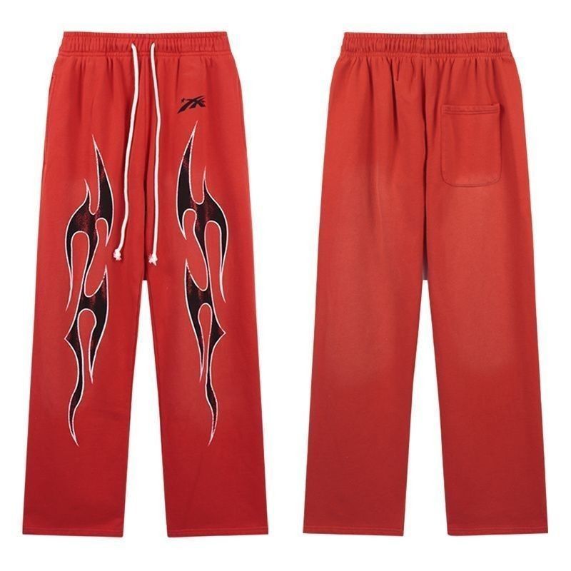 Hellstar Halloween Skeleton Airbrushed Hoodie & Sweatpants Set Red OKLU20261360