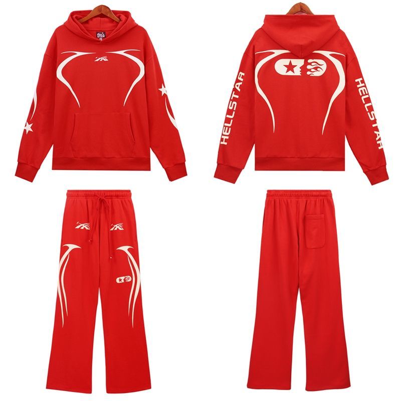 Hellstar Sport Hoodie & Sweatpants Set Red OKLU20261363