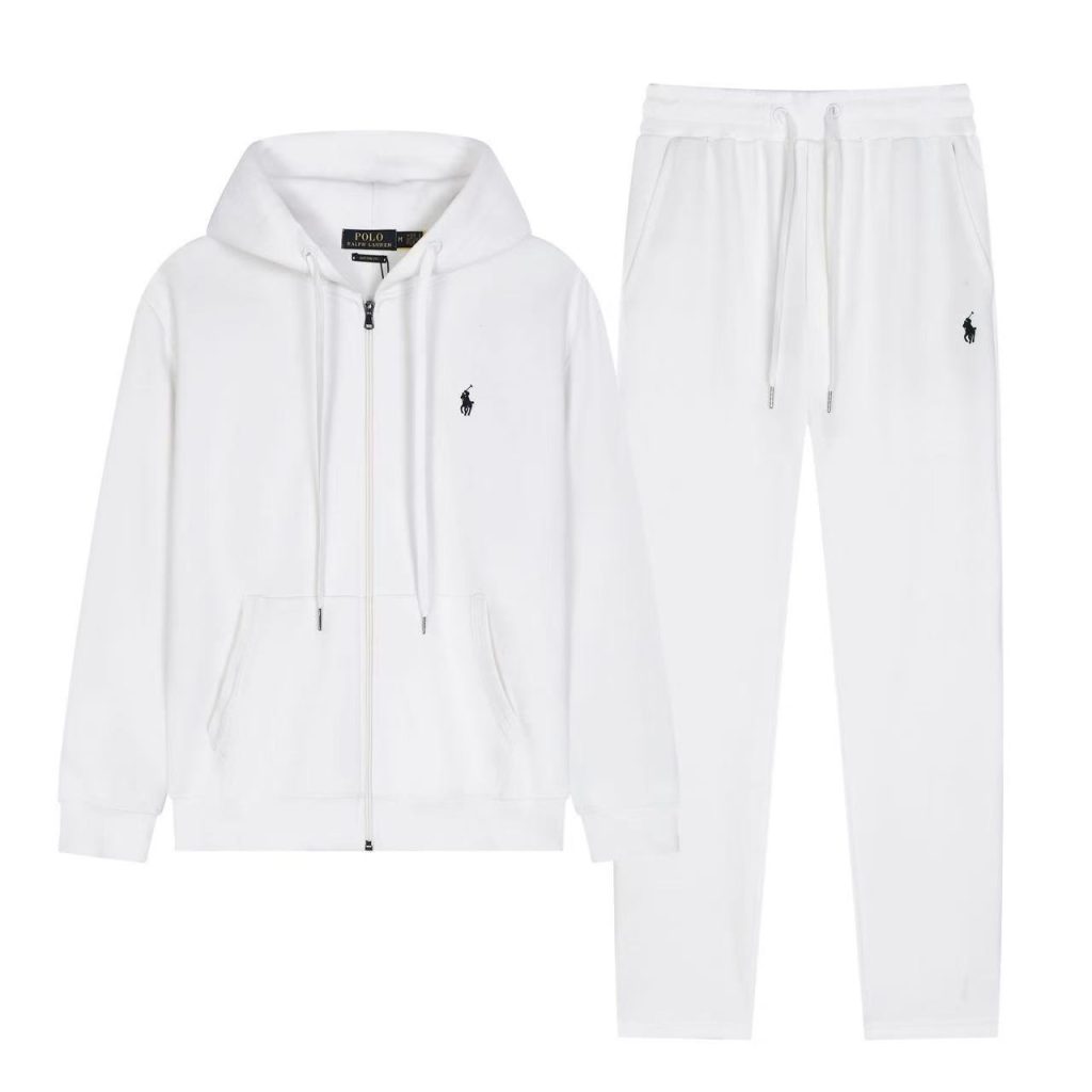 Polo Ralph Lauren Full Zip Hoodie Set White Black Label OKLU20261372