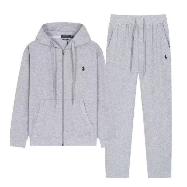 Polo Ralph Lauren Full Zip Hoodie Set Grey Black Label OKLU20261373