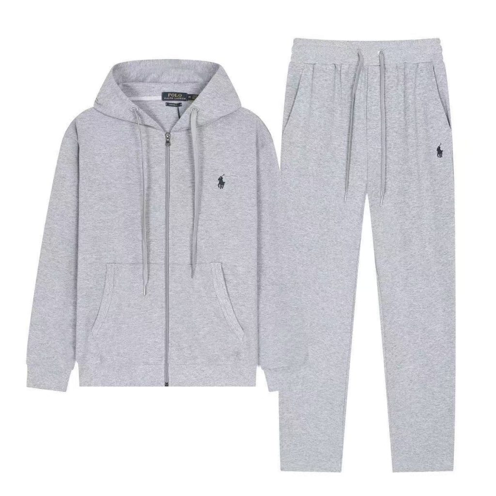 Polo Ralph Lauren Full Zip Hoodie Set Grey Black Label OKLU20261373