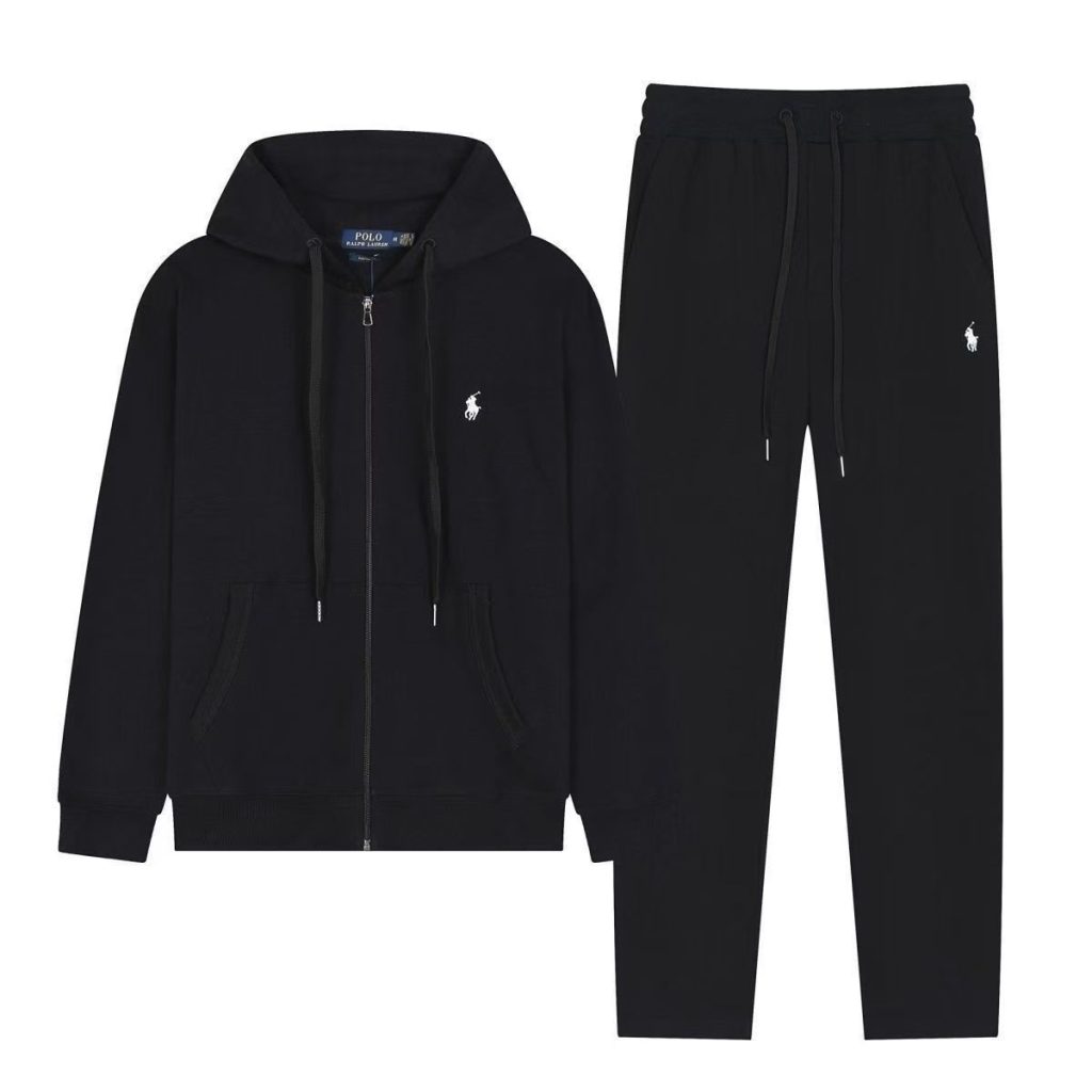 Polo Ralph Lauren Full Zip Hoodie Set Black White Label OKLU20261374