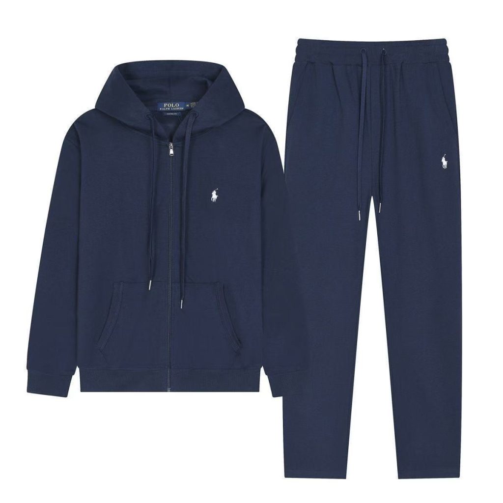 Polo Ralph Lauren Full Zip Hoodie Set navy blue white label OKLU20261376