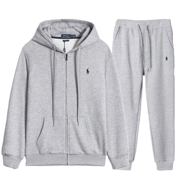 Polo Ralph Lauren Full Zip Hoodie Pants Set Grey Black Label OKLU20261382