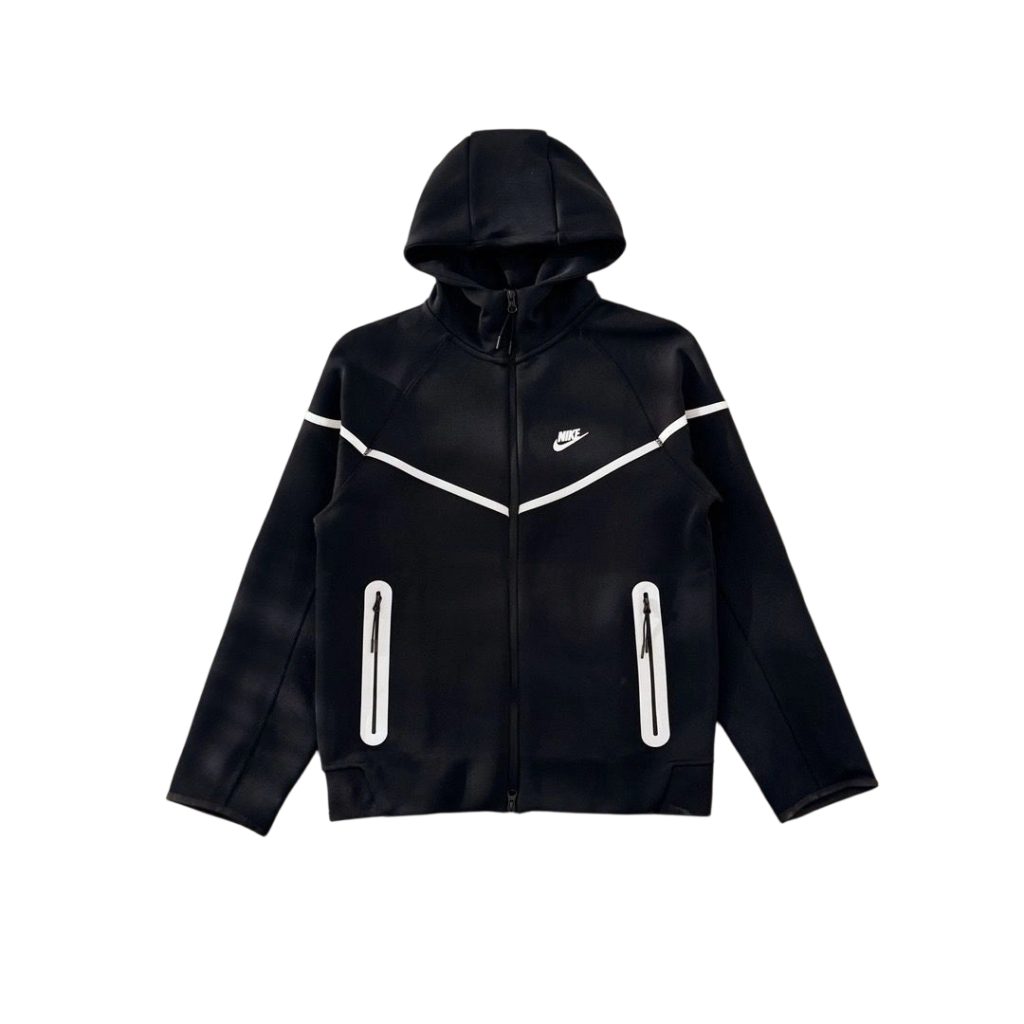 Nike Sportswear Tech Fleece Full Zip Hoodie & Joggers Reflective Details Set Black Bemis Silver OKLU20261387