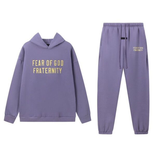 Fear of God Essentials Heavy Fleece Hoodie & Sweatpant Set Lavender OKLU20261394