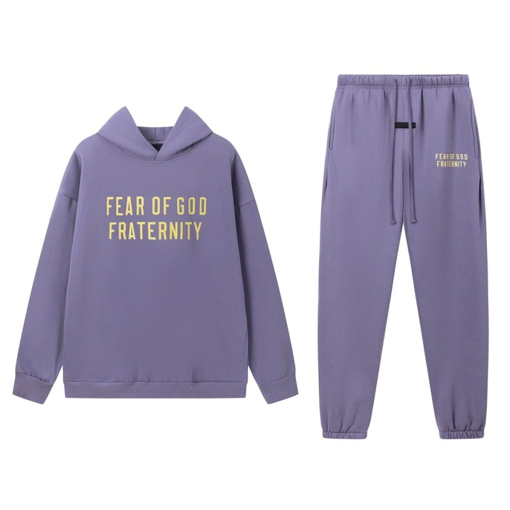 Fear of God Essentials Heavy Fleece Hoodie & Sweatpant Set Lavender OKLU20261394
